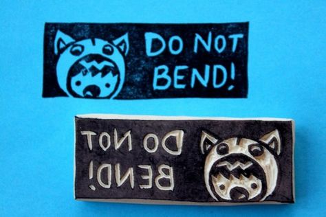 Bendy Do Not Bend Stamp, Eraser Carving, Carved Stamps, Stamp Diy, Mail Ideas, Paper Things, Stamp Ideas, Hand Carved Stamps, Stamp Carving