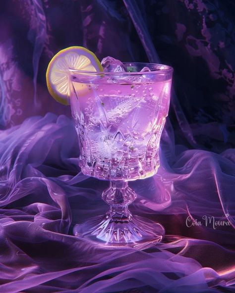 Drink - hosted By @ria_carrma #extrafeb24 #asthetic #naturemagic #morningbliss #rainymoments #autumnfeels #magicinature #dewdrops #naturelovers  #followthejourney #lovejourney #midjourney #midjourneyart #aiartcommunity #adorable #fairytale #collab #fantasy #coiamoura Fantasy Drinks Concept Art, Fantasy Alcoholic Drinks Art, Alcoholic Drinks Purple, Fantasy Drinks, Genshin Outfits, Lash Post, Baked Sweets, Cocktail Art, Glasses Drinking