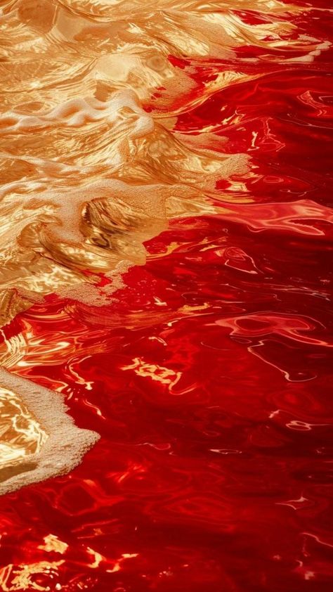 Gold And Orange Aesthetic, Red Water Aesthetic, Gold And Red Wallpaper, Gold And Red Aesthetic, Blood Orange Aesthetic, Red And Gold Aesthetic, Red Ocean, Water Aesthetic, Gold Color Palettes