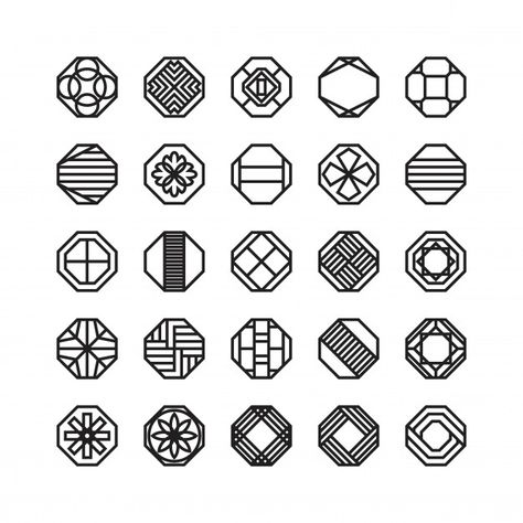 Octagon Pattern, Flat Icons Set, Geometric Vector, Hexagon Pattern, Geometric Background, Wave Pattern, Free Vector Art, 로고 디자인, Geometric Designs