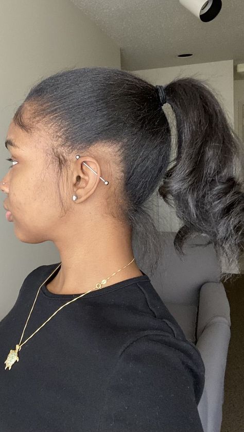 Flat Iron Curls Ponytail, Cute Hairstyles Flat Iron, Flat Ironed 4c Hair, Relaxed Hair Ponytail Hairstyles, Flat Iron Ponytail, Curly Hair Flat Iron, Natural Hairstyles For Black Women Flat Iron, Cute Flat Iron Hairstyles Black, Flat Ironed Hair Black Hairstyles Short