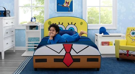 Kids Bedroom Sets | Delta Children Bedtime Kids, Upholstered Twin Bed, Aye Aye Captain, Trundle Bed With Storage, Nickelodeon Spongebob, Twin Toddlers, Big Kids Room, Yellow Bedding, Kid Rooms