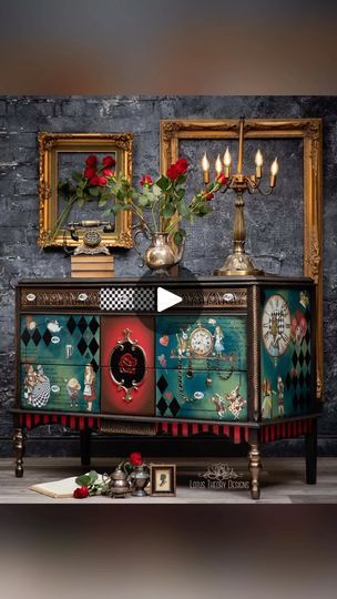 7.4K views · 201 reactions | Step into a world of whimsy and wonder with the Dark Alice Dresser by @lotustheorydesigns ! 🖤♠️♣️

This spellbinding piece showcases the NEW Enchanted Fantasy Decor Transfer by @redesignwithprima as its dramatic focal point, capturing the moody, vintage essence of Alice in Wonderland like never before! ✨ With nostalgic art and touches of the Harlequin Decor Transfer, Neverending Story Transfer, Gems & Chains Decor Mould, and the lush finish of Eternal Decor Wax, every detail brings this dreamscape to life.

Prima products used: 

 ♠️ Enchanted Fantasy Decor Transfer

 ♦️Harlequin Decor Transfer

♦️ Neverending Story Decor Transfer
♣️ Gems & Chains Decor Mould
❤️ Eternal Decor Wax
Find them at your local Prima retailer ♣️

https://redesignwithprima.com/q4-chris Lost In Wonderland, Moody Vintage, Neverending Story, Decoupage Tissue Paper, Nostalgic Art, Fantasy Decor, Clay Paint, Decoupage Paper, Flipping Furniture