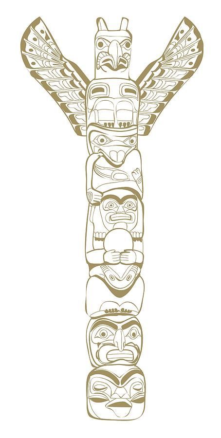 Totem Pole Drawing, Totem Pole Tattoo, Native American Totem Poles, Totem Pole Art, Mythical Beings, Totem Tattoo, Native American Totem, Native American Tattoo, Tattoo Animal