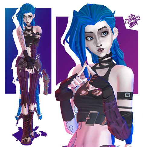 Skin Overlay, Los Sims 4 Mods, Arcane Jinx, Lol Champions, Sims 4 Cc Skin, Jinx League Of Legends, Sims 4 Dresses, Sims 4 Characters, Sims House Design