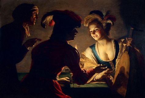 Gerrit van Honthorst De koppelaarster Rembrandt Art, Rembrandt Paintings, Art Baroque, Google Art Project, Rembrandt Van Rijn, Dutch Golden Age, Kunst Inspiration, Baroque Art, William Blake