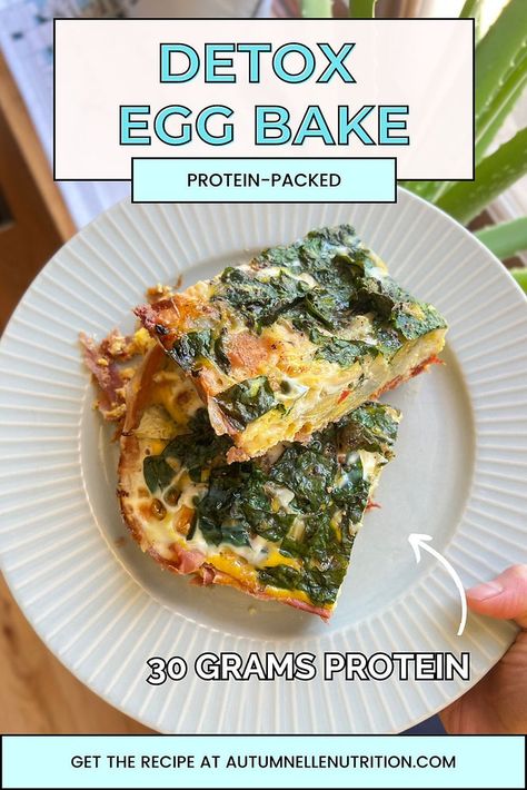 Detox Egg Bake [High Protein Breakfast Recipe] Healthy Thanksgiving Sides, High Protein Breakfast Recipes, Thanksgiving Food Sides, Protein Breakfast Recipes, Healthy Thanksgiving, High Protein Breakfast, Protein Breakfast, Baked Eggs, Healthy Eating Recipes