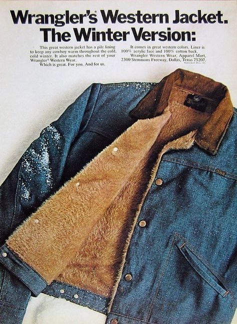 Vintage Wrangler Ads, Wrangler Jeans Aesthetic, Western Vintage Aesthetic, Wrangler Aesthetic, 70s Western Fashion, Wrangler Jacket, Wrangler Clothing, Wrangler Vintage, Vintage Wrangler Jeans