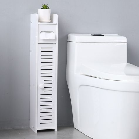 Features:  1. ENVIRONMENTAL MATERIAL: Wood-Plastic  composites material light and durable no formaldehyde zero pollution  environmental protection for health  2. Bathroom Corner Cabinet, Paper Towel Storage, Storage Corner, Toilet Vanity, Narrow Cabinet, Narrow Shelves, Bathroom Floor Cabinets, Floor Cabinet, Toilet Paper Storage