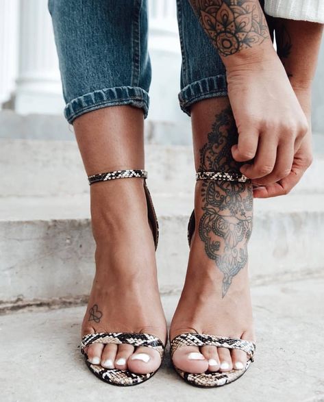 Front Ankle Tattoos, Mandala Foot Tattoo, Wrap Around Ankle Tattoos, Ankle Foot Tattoo, Calf Tattoos For Women, Shin Tattoo, Ankle Tattoos For Women, Jessica Rose, Ankle Tattoos