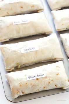 Easy breakfast idea for busy schedules. I love how I can just freeze them and then take them out when I need them! Easy recipe that's quick! Can modify to my current diet. Freezer Breakfast Burritos, Freezer Friendly Meals, Freezable Meals, Freezer Meal Planning, Freezer Meal Prep, Burritos Recipe, Freezer Breakfast, Freezer Cooking, Make Ahead Breakfast