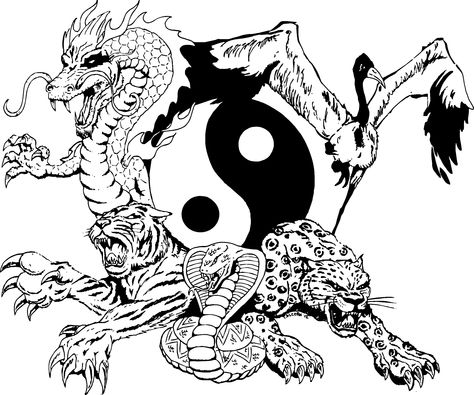 5 Animals of Kenpo #pmaoakridge #mawayoflife #martialarts #kenpo Kung Fu Tattoo, Shadow Archetype, Martial Arts Tattoos, What Is A Shadow, Chinese Tattoos, Best Cover Up Tattoos, Leopard Tattoos, Mythological Animals, Traditional Martial Arts