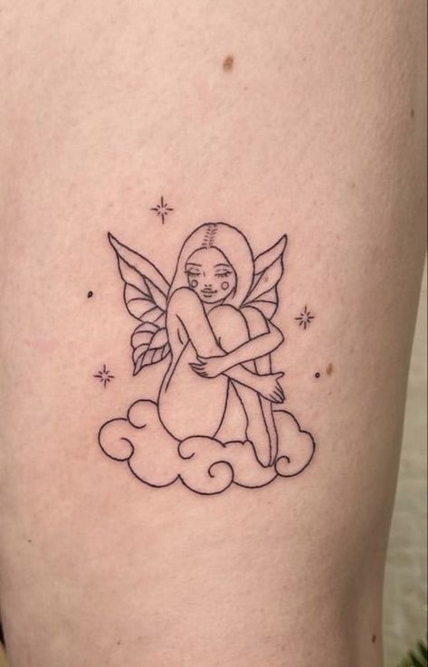 Small Tattoo Ideas On Arm For Women, Venus Tattoos For Women, Feminine Sleeve Tattoo Ideas For Women, Simple Medium Tattoos, Curvy Fairy Tattoo, Wymsical Tattoos, Libra Rising Tattoo, Cute Tattoos Arm, Small To Medium Tattoos