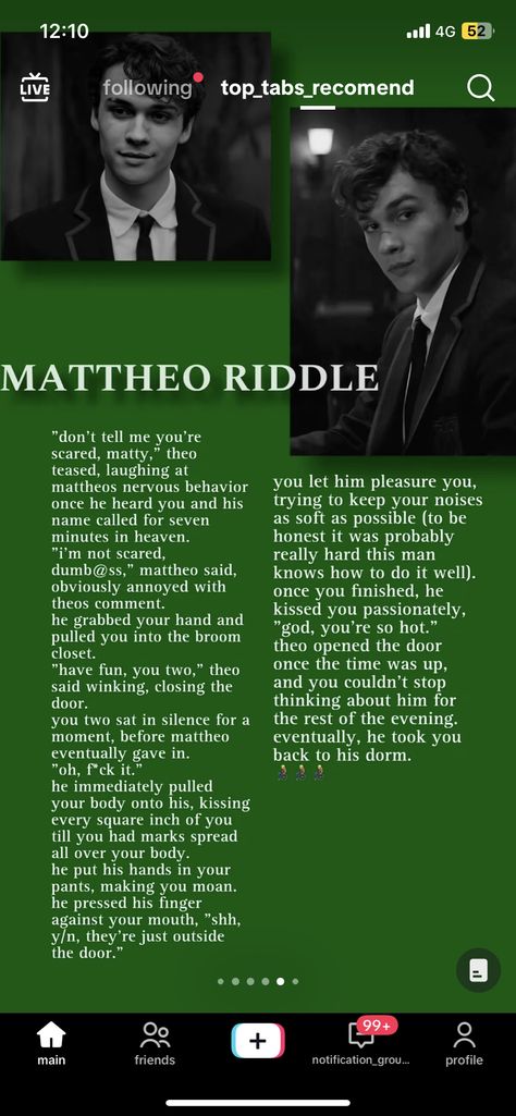 Mattheo Riddle Stories, Imagine Mattheo Riddle, Matteo Riddle Imagines, Mattheo Riddle Texting, Mattheo Riddle X Yn Spicy Fanart, Matheo Riddle X Yn, Mattheo Riddle Imagines, Riddle Brothers, Slytherin Men