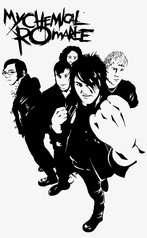 Teenagers My Chemical Romance, My Chemical Romance Logo, My Chemical Romance Poster, Album Cover Wall Decor, Band Black And White, My Chemical Romance Wallpaper, Metal Music Bands, Pop Punk Bands, Band Poster