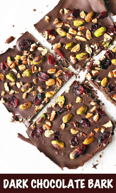 Dark Chocolate Bark, Homemade Dark Chocolate, Chocolate Bark Recipe, Keto Pumpkin Pie, Crustless Pumpkin Pie, Bark Recipe, Healthy Food Blogs, Chocolate Bark, Chocolate Muffins