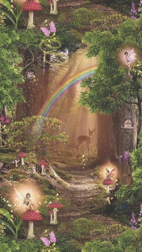 Fairy Forest Wallpaper, Fairy Garden Wallpaper, Forest Fairy Aesthetic, Forest Wallpaper Iphone, Fairycore Wallpaper, Statement Wallpaper, Fairy Village, Fairy Wallpaper, Pink Forest