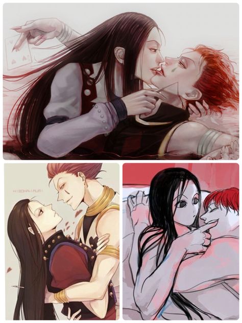 I LOVE them together! Mmmm ❤️⭐️ Hisoka Illumi Hisoillu Illusoka Hillumi HisokaxIllumi Hunter X Hunter Illumi X Hisoka, Hisoka X Illumi, Hisoka Illumi, Hunterxhunter Hisoka, Hunter Anime, Anime Ships, Ship Art, Hunter X Hunter, Cute Anime Character