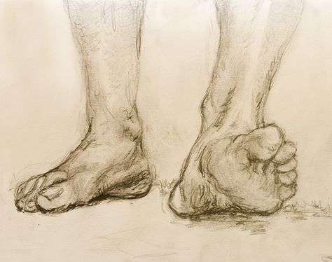 walking feet by be my butterfly, via Flickr Walking Feet Drawing, Feet Walking Reference, Walking Poses, Feet Drawing, Human Figure Drawing, Arches Paper, Tableau Art, Anatomy Drawing, Charcoal Drawing