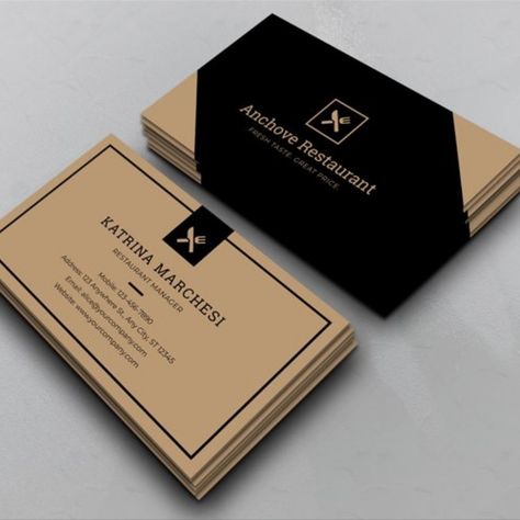 Restaurant Business Card - Corporate Identity Template Business Card For Restaurant, Restaurant Card Design, Business Card Restaurant, Restaurant Card, Restaurant Template, Business Restaurant, Restaurant Business Cards, Classic Restaurant, Elegant Restaurants