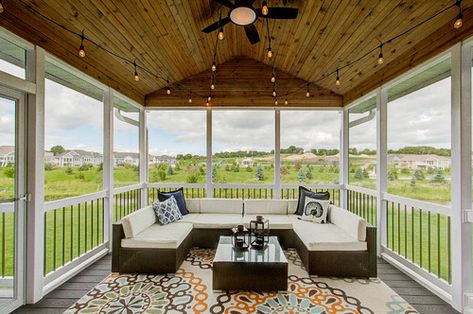 60 Beautiful Screen Porch Ideas On A Budget - Nikki's Plate 3 Season Porch Ideas, Screened Porch Ideas, Small Screened Porch, 3 Season Porch, Ipe Decking, Sunroom Designs, Screen Porch, Built In Grill, Small Dining Table