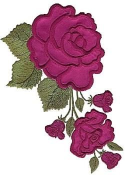 Applique Roses Singles Rose Applique Pattern, Applique Roses, Fabric Postcards, Rose Applique, Hand Embroidery Patterns Flowers, Embroidery Digitizing, Hand Embroidery Videos, Border Embroidery Designs, Machine Embroidery Projects