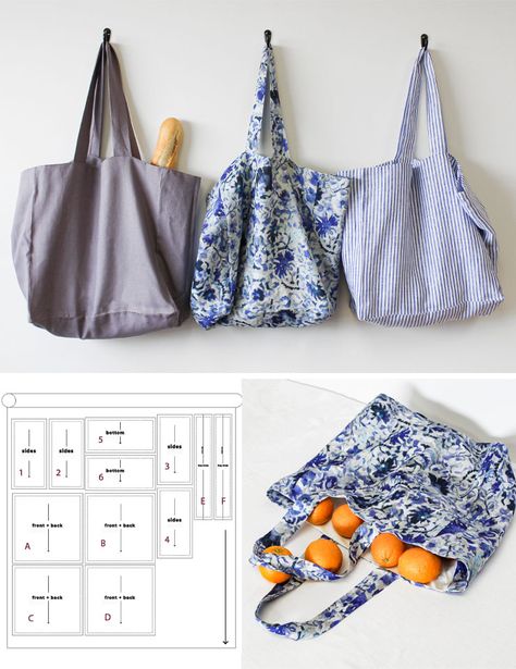 Reusable Bag Sewing Pattern, Easy Bag Sewing Pattern Free, Fat Quarter Bags Free Pattern, Flat Bottom Tote Bag Pattern, Sewing Tote Bags Pattern Free, Large Tote Bag Pattern Free, Shopping Bag Sewing Pattern, Free Bag Patterns To Sew, Tote Bag Sewing Patterns