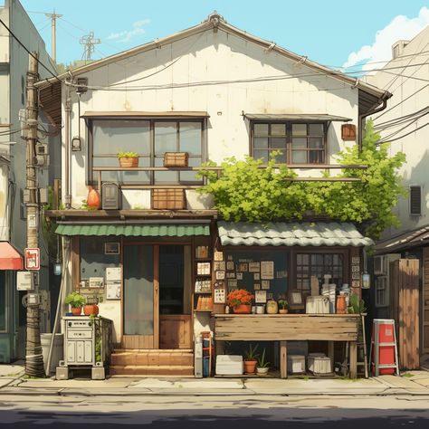 Japanese House Reference, Town Drawing Reference, Japanese Apartment Building, Japanese Neighborhood, Anime Architecture, Japanese Apartment, Japanese Buildings, Japanese Town, Asian House