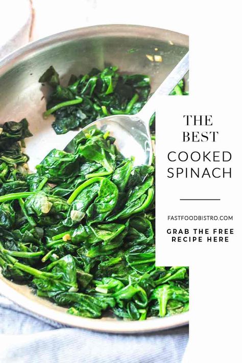 Spinage Recipes, Cooked Spinach Recipes, Cook Spinach, Cook Fresh Spinach, Spinach Side Dish, Boiled Spinach, Steamed Spinach, How To Make Spinach, Cooking Spinach