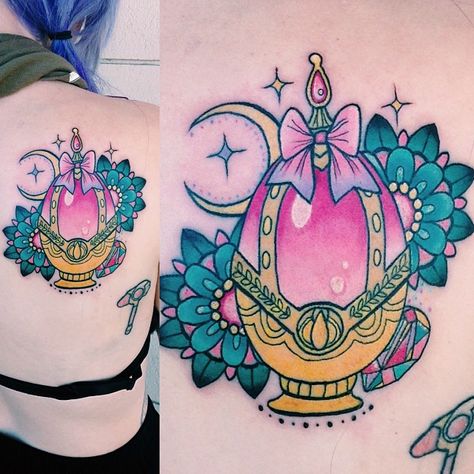 Madoka Magica soul gem Soul Gem Tattoo, Madoka Soul Gem, Madoka Magica Tattoo, St Tattoo, Kawaii Tattoos, Soul Gem, Girl Power Tattoo, Wand Tattoo, Gem Tattoo