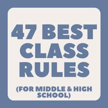 By setting strong class rules at the start you’ll be setting the tone for the rest of your time. Here are 47 ideas for middle school and high school classrooms. Middle School Classroom Rules Ideas, Middle School Expectations Class Rules, High School Rules And Expectations, Class Rules For High School, High School Classroom Policies, Class Rules Middle School, Class Rules For Middle School, Class Rules Poster High School, Class Expectations Middle School