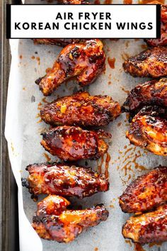 Air Fryer Korean Chicken Wings Korean Fried Chicken Wings Air Fryer, Korean Wings Recipe Air Fryer, Air Fryer Asian Chicken Wings, Chicken Wing In Air Fryer, Air Fried Wings Recipe, Korean Wings Air Fryer, Korean Air Fryer Recipes, Air Fryer Korean Chicken Wings, Asian Chicken Wings Air Fryer