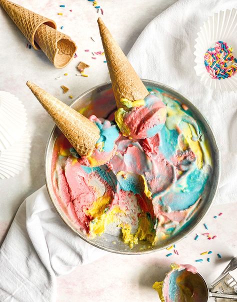 Colorful Paleo, Dairy Free Ice Cream | Color Kitchen  Image by: @gutsy_baker Cream Color Kitchen, Gutsy Baker, 90s Ice Cream, Superman Ice Cream, Colorful Baking, Cream Colored Kitchens, Colorful Recipes, Fodmap Friendly Recipes, Unicorn Food