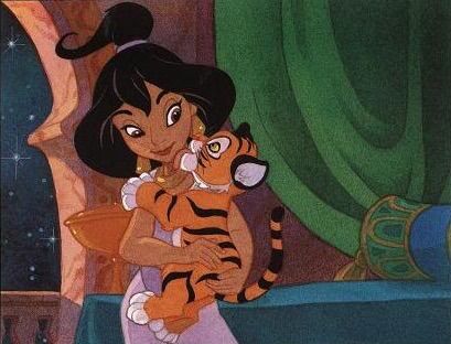 Little Jasmine and baby Rajah Baby Princess Jasmine, Jasmin Disney, Jasmine And Rajah, Disney Amor, Punk Disney, Disney Princess Jasmine, Disney Jasmine, Images Disney, Disney Nerd