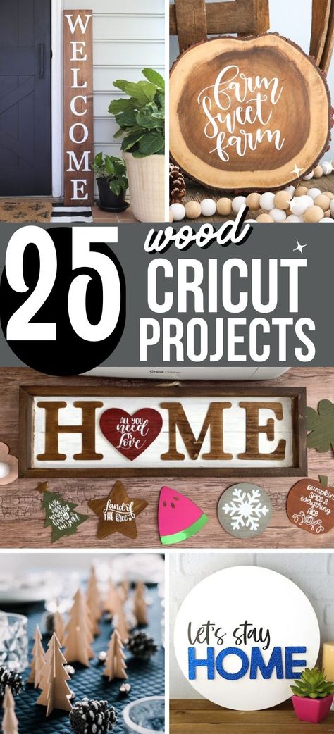 Cricut Wood Projects are a great way to add a personal touch to your home décor. You can make signs, wall art, and so much more! #diydanielle #cricutmade #cricutwoodprojects Stencil Cricut Wood Signs, Everyday Cricut Projects, Make Signs With Cricut, Home Decor Made With Cricut, Pallet Cricut Projects, Cricut Projects Wood Diy Crafts, Cricut Projects Wood Burning, Practical Cricut Projects, Cricut Group Projects