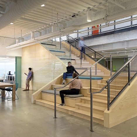 The best thing ever: sitting on stairs.   Special feature: stairs you can sit on Bleacher Seating, Redwood City California, City Office, Redwood City, Workplace Design, Beautiful Interior Design, Design Del Prodotto, Evernote, Staircase Design