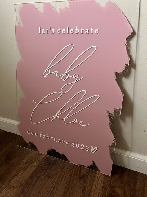 Acrylic Baby Shower Sign Custom Baby Name Welcome Sign - Etsy Diy Baby Shower Sign, Baby Shower Cricut Ideas, Cricut Baby Shower Decorations, Acrylic Baby Shower Sign, Welcome To Baby Shower Sign, Name Welcome Sign, Welcome Baby Shower Sign, Cricut Baby Shower, Baby Girl Sign