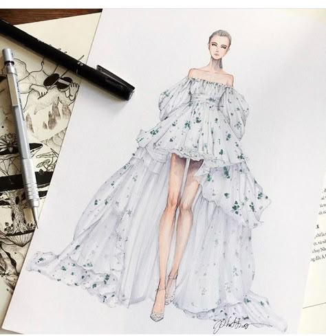 gorgeous fashion illustration Dress Fashion Design Inspiration, Fashion Design Drawing, Fashion Drawing Sketches, Fashion Drawings, Dress Design Drawing, Fashion Illustration Sketches Dresses, Fashion Design Sketchbook, Fashion Sketches Dresses, Fashion Drawing Dresses