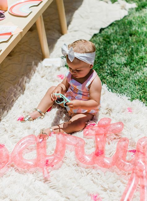 1st Pool Birthday Party, Summer Themed 1st Birthday Party, First Birthday Pool Party Girl, Summer First Birthday Theme, Tropical First Birthday Party, Tropical First Birthday, Summer Kids Party, Hawaiian Party Theme, Tropical Birthday Party