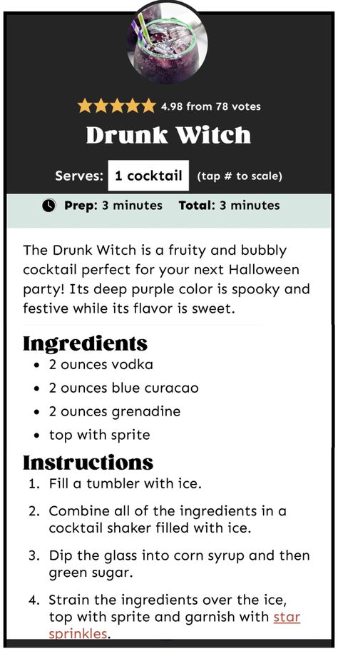 Drunk Witch Cocktail Festive Drinks Alcohol Halloween, Pirate Theme Alcohol Drinks, Drunk Witch Cocktail, Drunk Witch Drink, Witchy Cocktails, Festive Drinks Alcohol, Witch Cocktail, Halloween Alcohol, Whiskey Lullaby