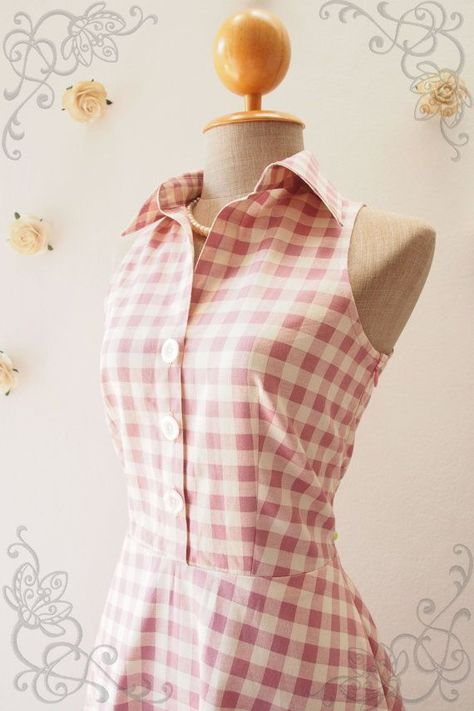 Pink Shirt Dress, Dusky Pink Gingham Dress Vintage Style Dress Cute Summer Sundress, Dancing Dress Working Dress Size XS-XL - Etsy Working Dress, Pink Shirt Dress, Dreamy Wardrobe, Pink Check Dress, Pink Plaid Dress, Working Dresses, Pink Gingham Dress, Clothing Tips, Dancing Dress