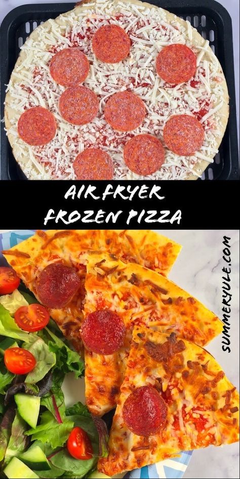 Air Fry Frozen Pizza, Frozen Pizza In Air Fryer, Pizza In Air Fryer, Pizza Recipe Video, Frozen Cauliflower, A Balanced Meal, Flat Breads, Large Pizza, Cauliflower Crust