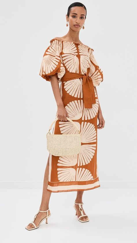 Johanna Ortiz Amazonia Peruana Ankle Dress | Shopbop Joanna Ortiz, Ecuador Fashion, Johanna Ortiz Dresses, Resort Dress, Resort Wear Dresses, Tropical Prints, Ankle Dress, Off Shoulder Dresses, Resort Dresses