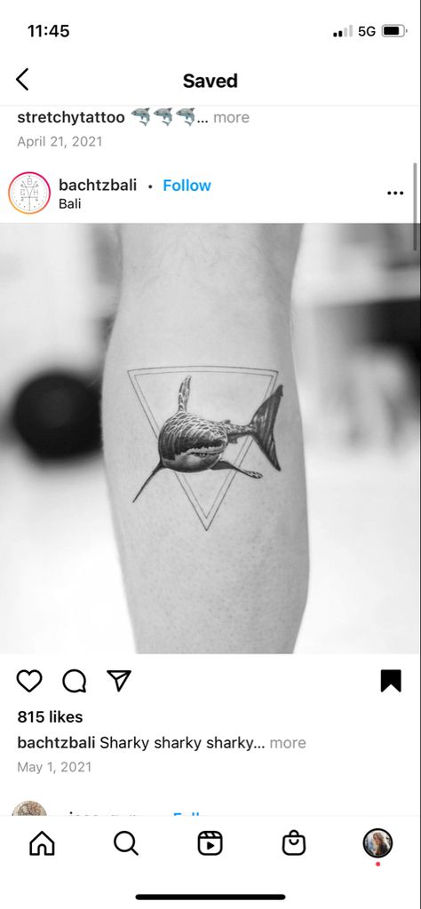 Geometric Shark Tattoo, Shark Tattoo, Shark Tattoos, Spine Tattoos, I Tattoo, Triangle Tattoo, Geometric Tattoo, Tattoo Ideas, Pin Up