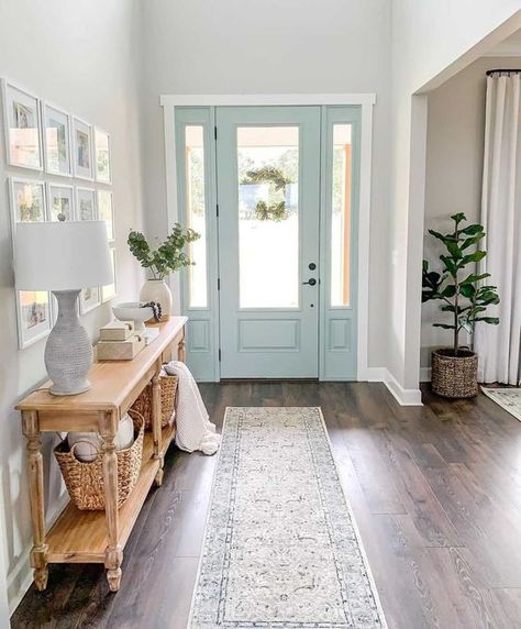 Emslifeandloves - 💙 | Facebook Hamptons Entryway, Coastal Entrance, Insta Account, Entryway Design, Modern Farmhouse Design, Entry Way Design, Ship Lap Walls, House Entrance, Farmhouse Design