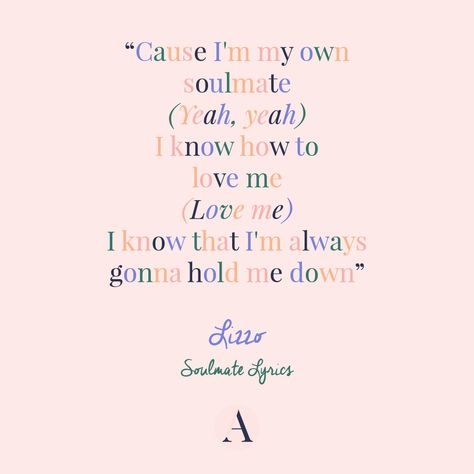 Lizzo & me appreciation post - cause I really am my own soulmate, and you should be yours too <3 Lizzo Lyrics, Love Astrology, Therapy Tools, Appreciation Post, Self Help Book, Romantic Love, Powerful Words, Romance Novels, Professional Development