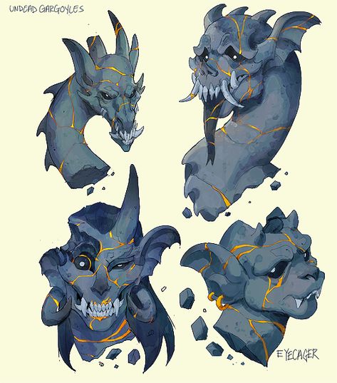 Amber Blade Jones on Twitter: "Gargoyles that were once broken revived with kintsugi but now forever undead.… " Gargoyles Characters, Gargoyles Art, Art Character Design, Fantasy Creature, Fantasy Beasts, Model Sheet, Alien Concept Art, Monster Concept Art, Creature Drawings