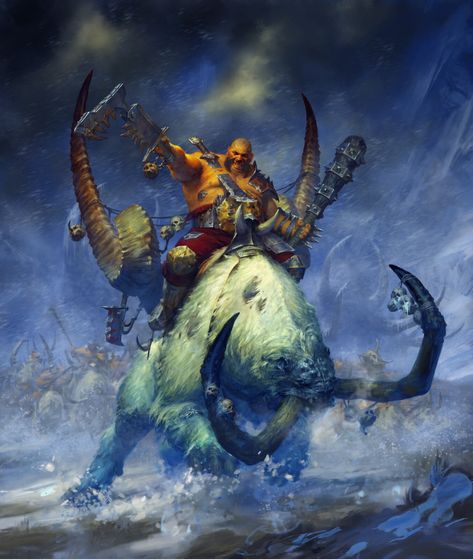 ArtStation - Warhammer Ogre Cover, paul dainton Hammer Fantasy, Warhammer Ogre, Fantasy Mounts, Futuristic Places, Warhammer Artwork, Creature Fantasy, Warhammer Aos, Fantasy Stuff, Age Of Sigmar