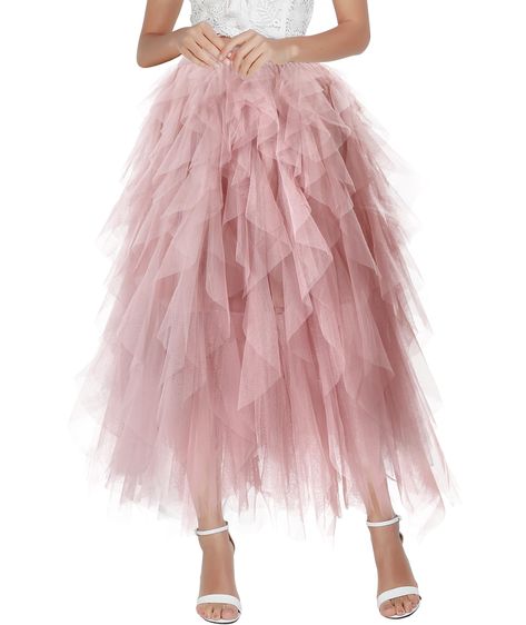 PRICES MAY VARY. Material:Tutu tulle skirts made of Sheer Mesh, Polyester&Spandex, Breathable, soft and comfy to wear. Features:Tiered design.Layered tulle skirt with elastic waist.Tiered mesh finished. A line style, high waist design. Lined. Not see through. Size:Midi Tulle Skirt one size fit most people. The waist(elastic) is 60cm-90cm(23.6"-35.4"), and the length is around 80cm(31.5"). The skirt is midi length (close to the calf). Occasion: Very fairy skirt perfect for party, vocation, dance, Taylor Swift Tulle Skirt, Sugar Plum Fairy Costume, Layered Tutu Skirt, Tulle Skirt Plus Size, Midi Tulle Skirt, White Tutu Skirt, Diy Tulle Skirt, Tutu Skirt Outfit, Fairy Costume Diy