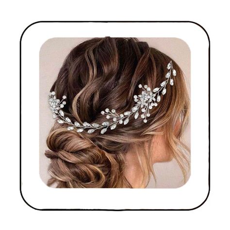 PRICES MAY VARY. Wedding hair pieces for brides approx size: 17.3 Inches(44 cm); including 2 bobby pins and 1 ribbon. Crystal headpiece in unique design and excellent workmanship, will add more charm for your outfit. Rhinestone bridal hair accessories for wedding hairstyles fits for wedding, parties, proms and other meaningful events. Flower girl headband is a nice gift for your family and best friends, they will be so happy to receive such a delicate hair vine. Bridal wedding hair jewelry size Bridal Vine Headpiece, Bride Wedding Hair, Wedding Hair Vine, Bridal Hair Piece, Bridal Wedding Hair, Flower Girl Headbands, Crystal Headpiece, Bride Hair Accessories, Rhinestone Hair